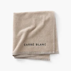 Carré Blanc Essuie mains coton Signature grège| Torchons & Essuie-mains