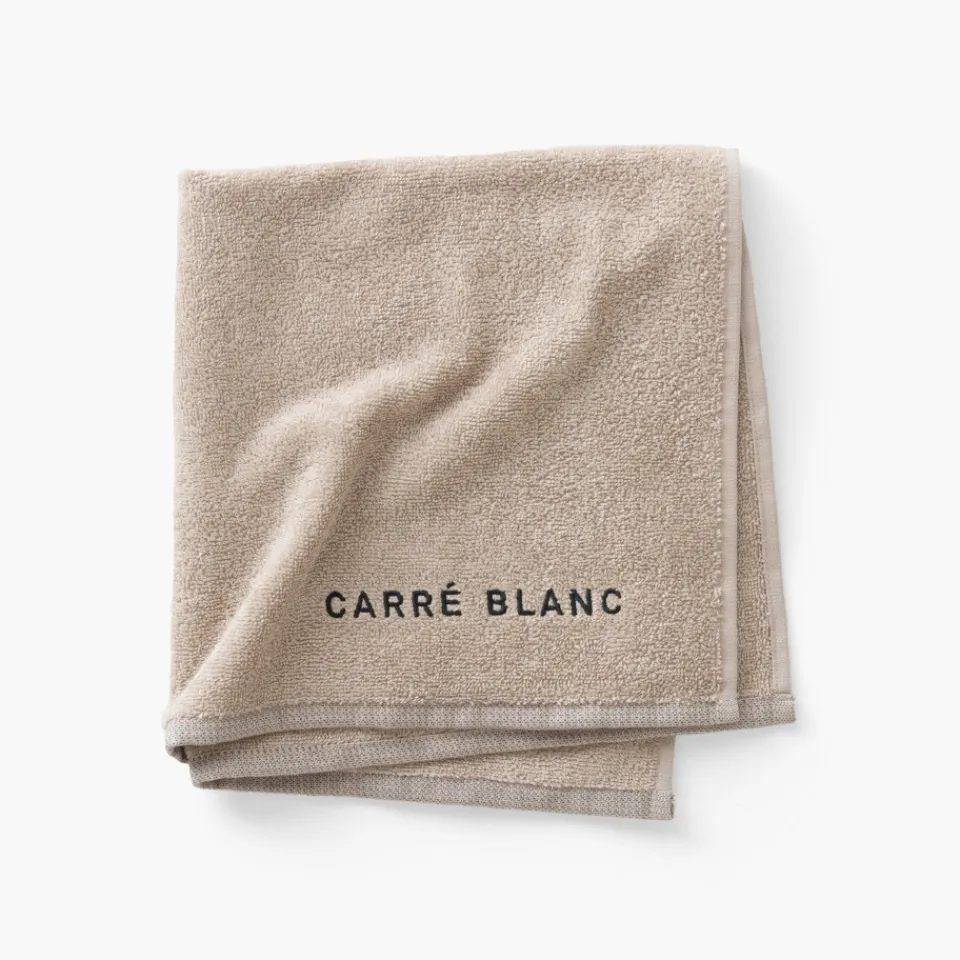 Carré Blanc Essuie mains coton Signature grège| Torchons & Essuie-mains