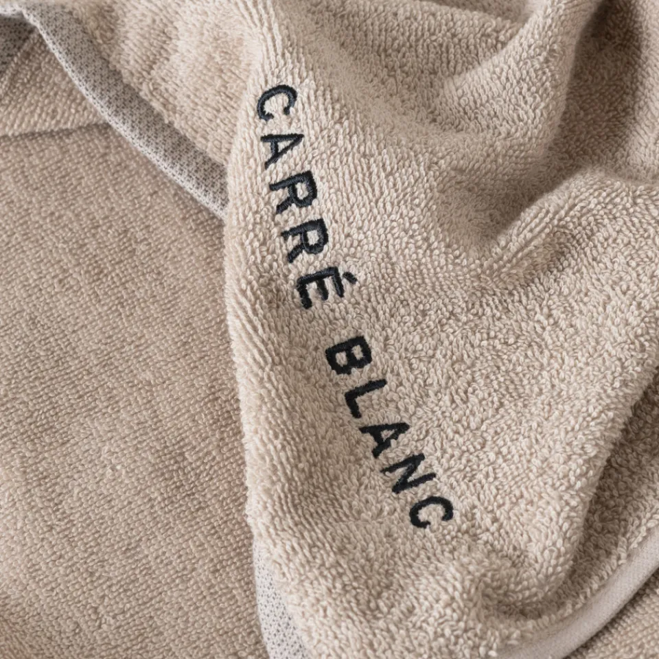 Carré Blanc Essuie mains coton Signature grège| Torchons & Essuie-mains