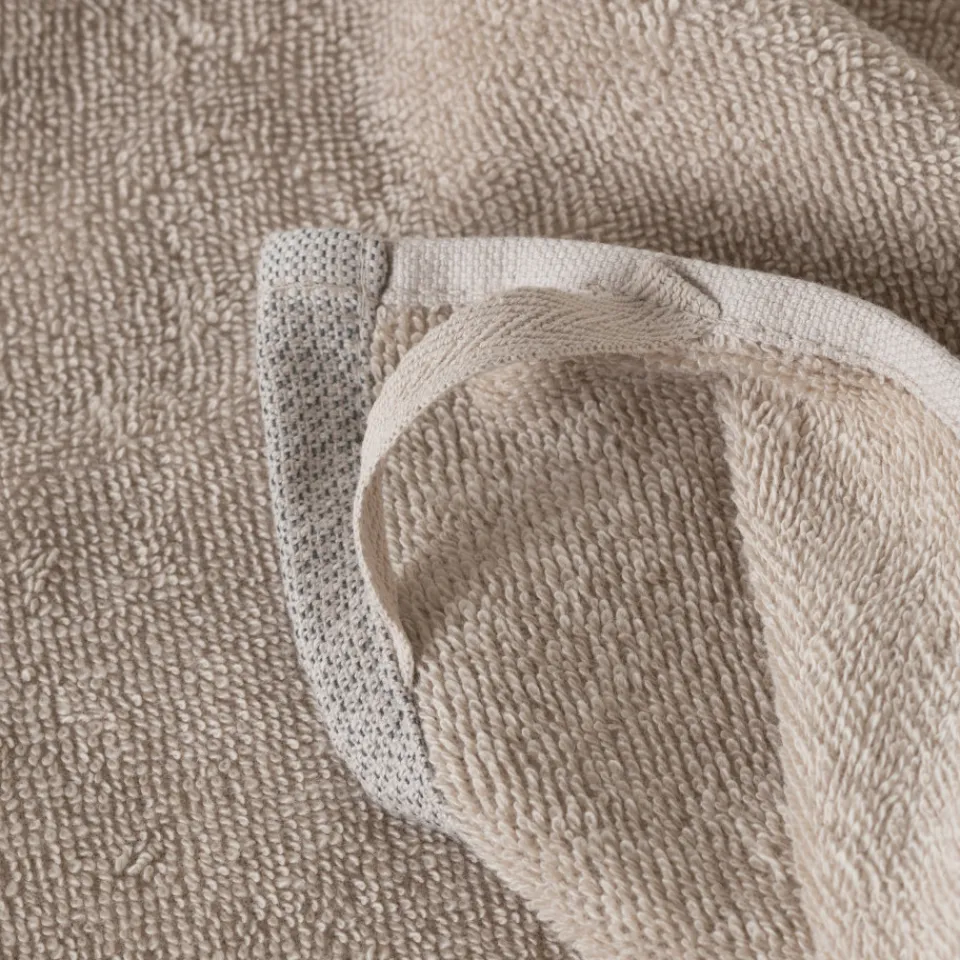 Carré Blanc Essuie mains coton Signature grège| Torchons & Essuie-mains