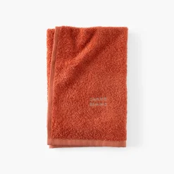 Carré Blanc Essuie mains coton Signature terre cuite| Torchons & Essuie-mains