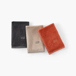 Carré Blanc Essuie mains coton Signature terre cuite| Torchons & Essuie-mains