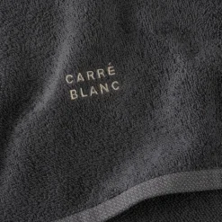 Carré Blanc Essuie mains coton Signature charbon|Homme Torchons & Essuie-mains|Coffrets Cadeaux
