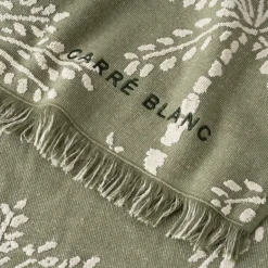 Carré Blanc Fouta coton Cocotier kaki| La Plage