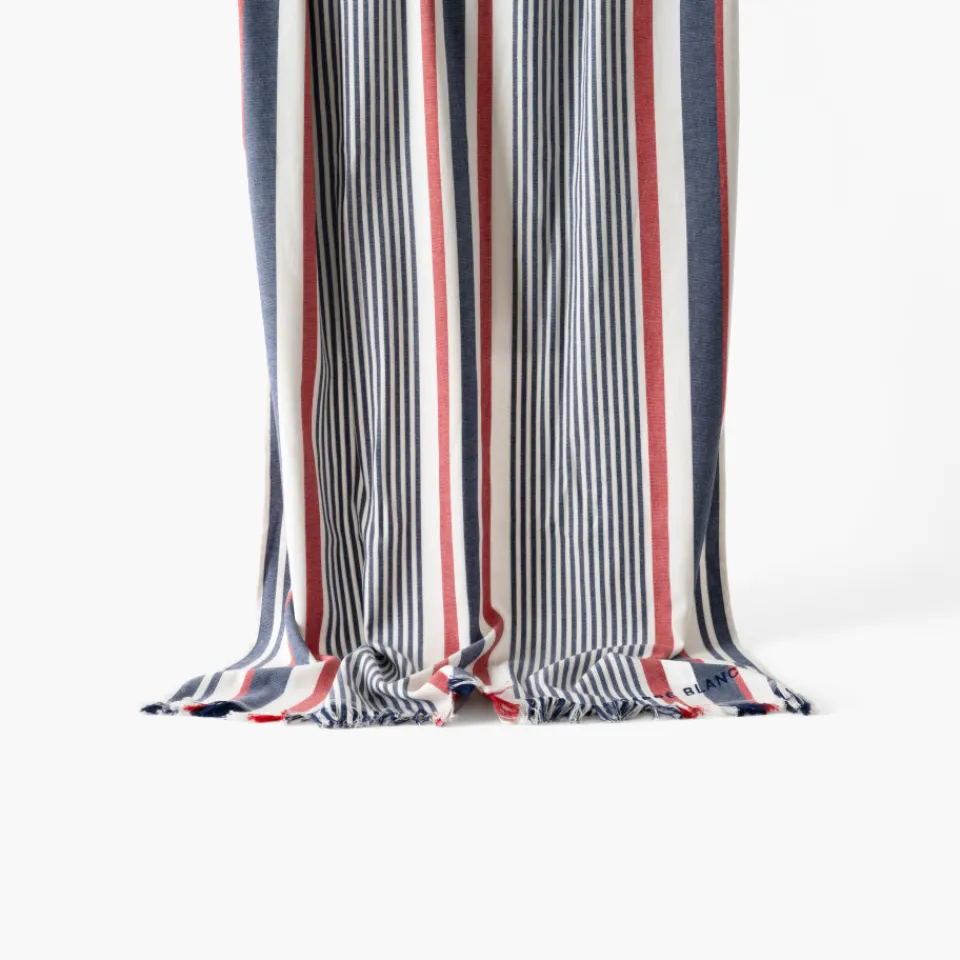 Carré Blanc Fouta coton Naval| La Plage