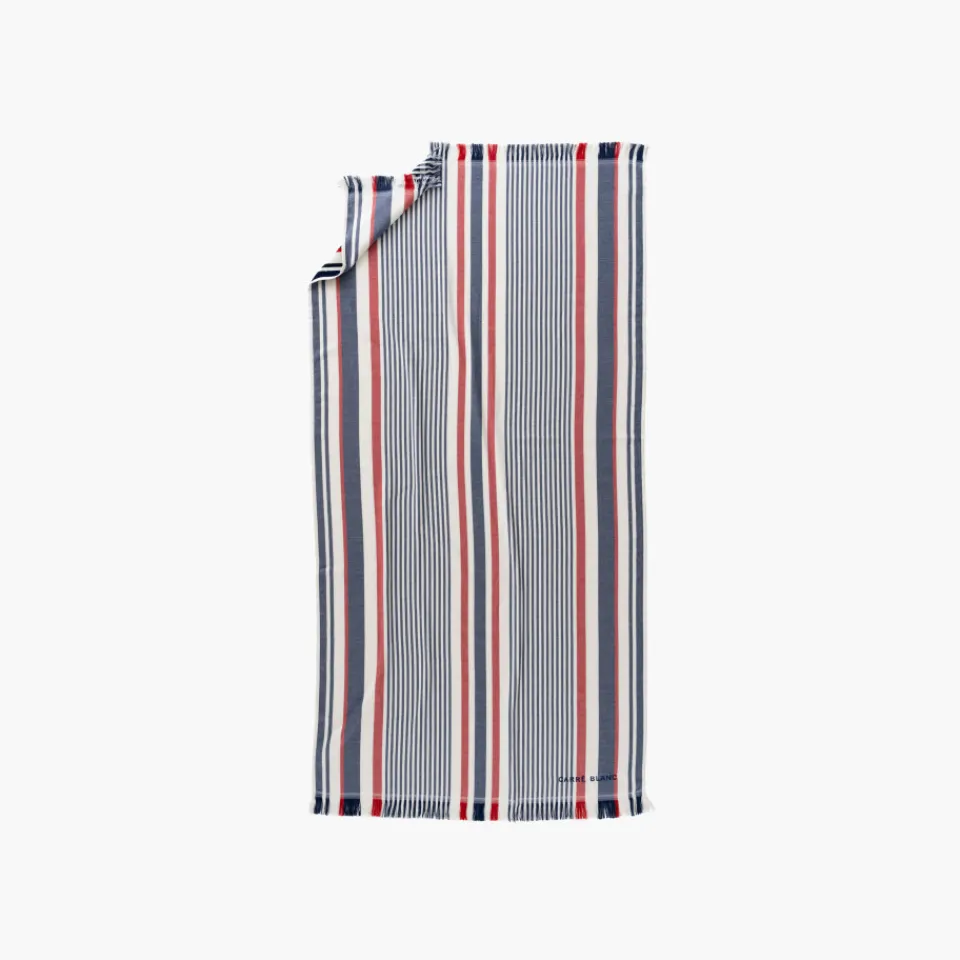 Carré Blanc Fouta coton Naval| La Plage