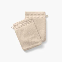 Carré Blanc Gant de toilette bouclette de coton biologique Source naturel| Gants De Toilette