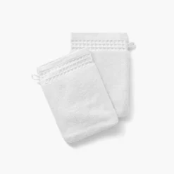Carré Blanc Gant de toilette bouclette de coton biologique Source blanc| Gants De Toilette