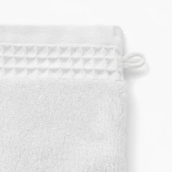 Carré Blanc Gant de toilette bouclette de coton biologique Source blanc| Gants De Toilette