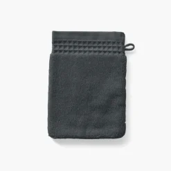 Carré Blanc Gant de toilette bouclette de coton biologique Source fusain| Gants De Toilette