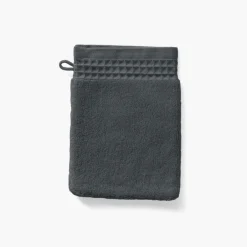 Carré Blanc Gant de toilette bouclette de coton biologique Source fusain| Gants De Toilette