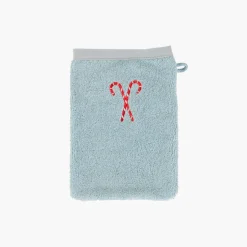 Carré Blanc Gant de toilette coton Artica givre|Enfant Gants De Toilette