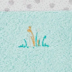 Carré Blanc Gant de toilette coton biologique Devine céladon|Enfant Gants De Toilette