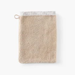 Carré Blanc Gant de toilette coton bio Merveille beige|Enfant Gants De Toilette|Nouveautés Bébénew