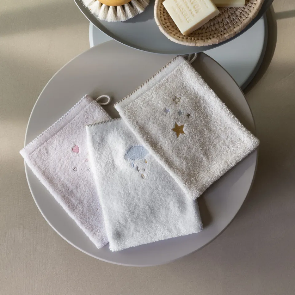 Carré Blanc Gant de toilette coton bio Bienvenue nude|Enfant Gants De Toilette|Nouveautés Bébénew