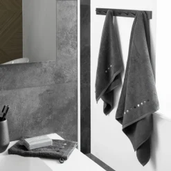 Carré Blanc Gant de toilette coton Dotsy charbon|Homme Coffrets Cadeaux