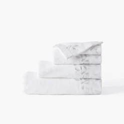 Carré Blanc Gant de toilette coton et viscose de bambou Equinoxe neige| Gants De Toilette