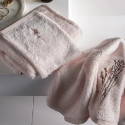 Carré Blanc Gant de toilette coton et viscose de bambou Aura nude| Gants De Toilette