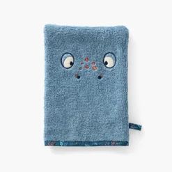 Carré Blanc Gant de toilette coton Happyful bleu céleste|Enfant Gants De Toilette