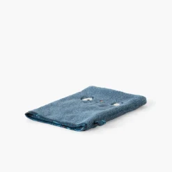 Carré Blanc Gant de toilette coton Happyful bleu céleste|Enfant Gants De Toilette