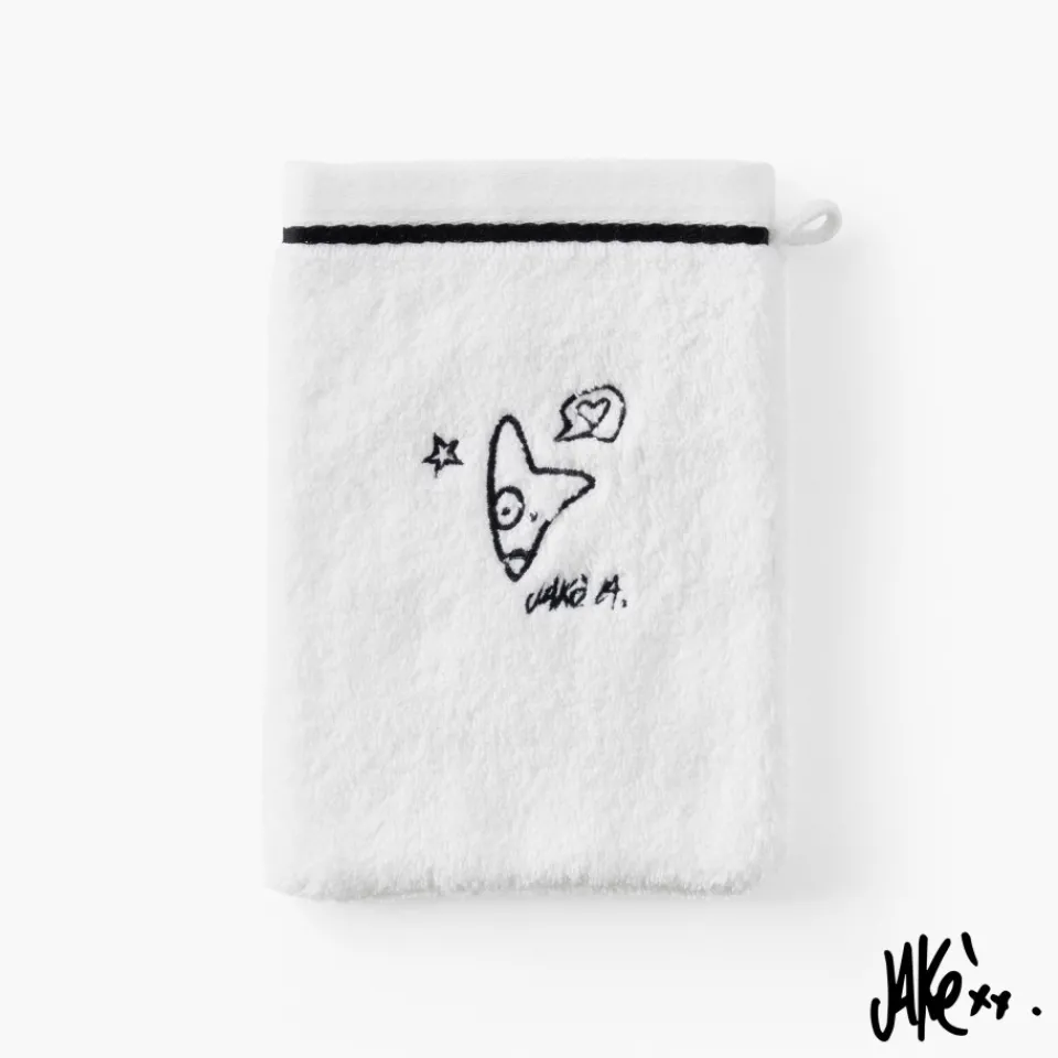 Carré Blanc Gant de toilette coton Jakè x| Gants De Toilette