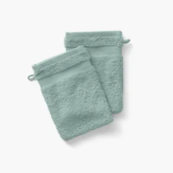 Carré Blanc Gant de toilette coton Lola II argile| Gants De Toilette