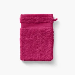 Carré Blanc Gant de toilette coton Lola II framboise| Gants De Toilette