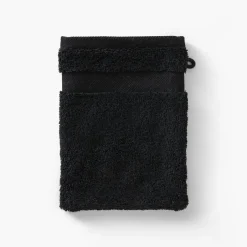 Carré Blanc Gant de toilette coton Lola II noir| Gants De Toilette