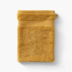 Carré Blanc Gant de toilette coton Lola II miel| Gants De Toilette