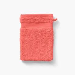 Carré Blanc Gant de toilette coton Lola II corail| Gants De Toilette