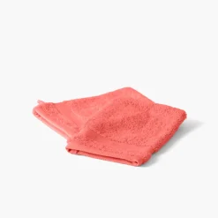 Carré Blanc Gant de toilette coton Lola II corail| Gants De Toilette