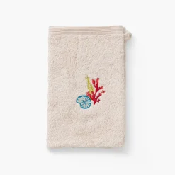 Carré Blanc Gant de toilette coton Récif sable| Gants De Toilette