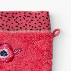 Carré Blanc Gant de toilette coton Rosella coquelicot| Gants De Toilette