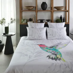 Carré Blanc Housse de couette coton Calypte| Housses De Couette