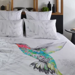 Carré Blanc Housse de couette coton Calypte| Housses De Couette