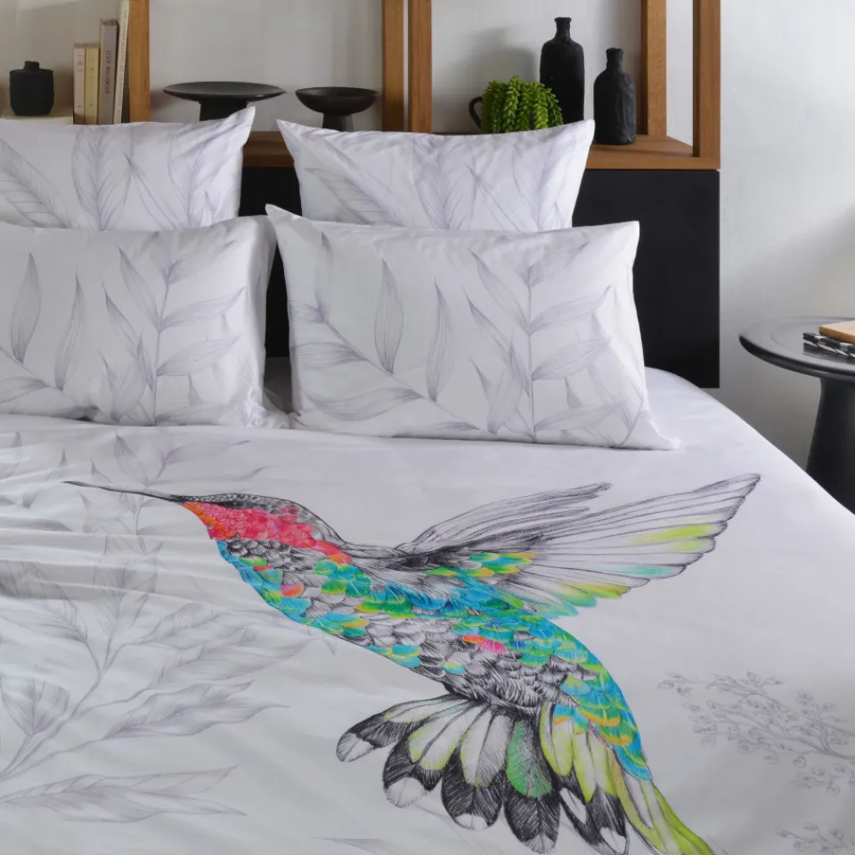 Carré Blanc Housse de couette coton Calypte| Housses De Couette