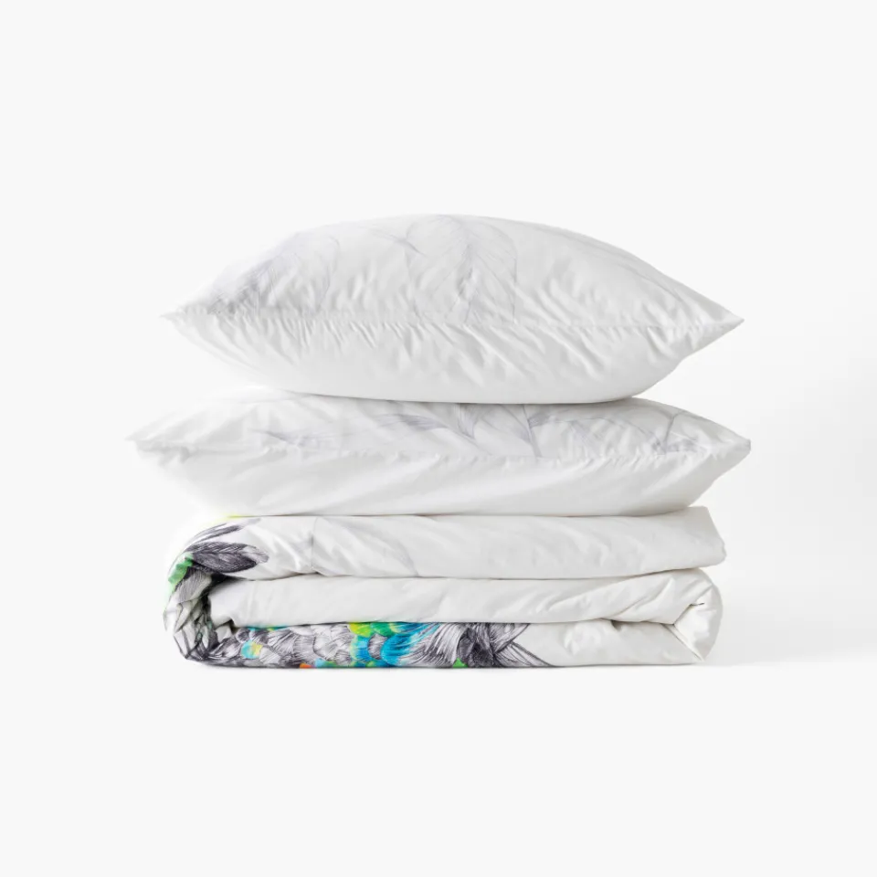 Carré Blanc Housse de couette coton Calypte| Housses De Couette