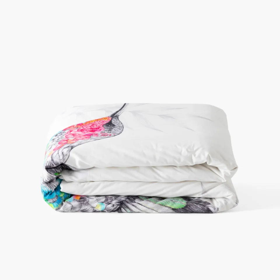 Carré Blanc Housse de couette coton Calypte| Housses De Couette