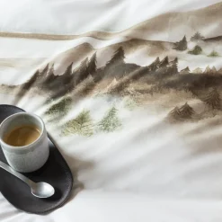 Carré Blanc Housse de couette coton Horizons| Housses De Couette