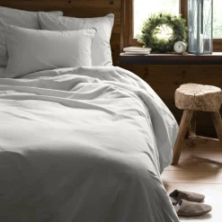 Carré Blanc Housse de couette coton lavé biologique Souffle nuage| Housses De Couette