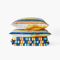 Carré Blanc Housse de couette enfant coton bio Pinata|Enfant Linge De Litbio|Housses De Couette