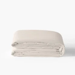 Carré Blanc Housse de couette enfant pur coton lavé biologique Souffle vanille|Enfant Housses De Couette