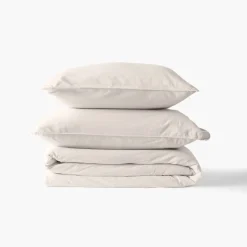 Carré Blanc Housse de couette enfant pur coton lavé biologique Souffle vanille|Enfant Housses De Couette