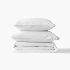 Carré Blanc Housse de couette enfant coton lavé biologique Souffle blanc|Enfant Linge De Litbio|Housses De Couette