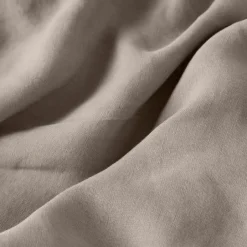 Carré Blanc Housse de couette lin et coton lavé Songe grège| Housses De Couette