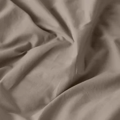 Carré Blanc Housse de couette lin et coton lavé Songe taupe| Housses De Couette