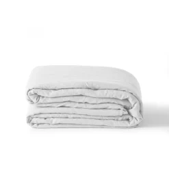 Carré Blanc Housse de couette lin et coton lavé Songe blanc| Housses De Couette