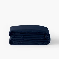 Carré Blanc Housse de couette percale de coton Neo marine| Housses De Couette