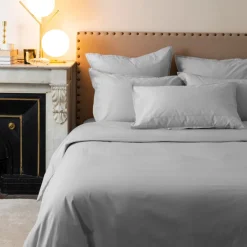Carré Blanc Housse de couette percale de coton Neo gris| Housses De Couette