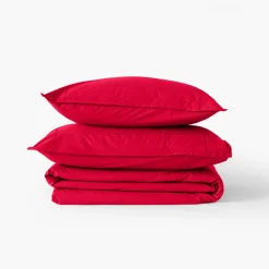 Carré Blanc Housse de couette percale de coton Neo grenadine| Housses De Couette